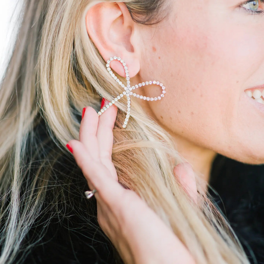 Rhinestone Statement Bow Earrings, Rhinestone Bow Earrings, Bow Earrings, Earrings