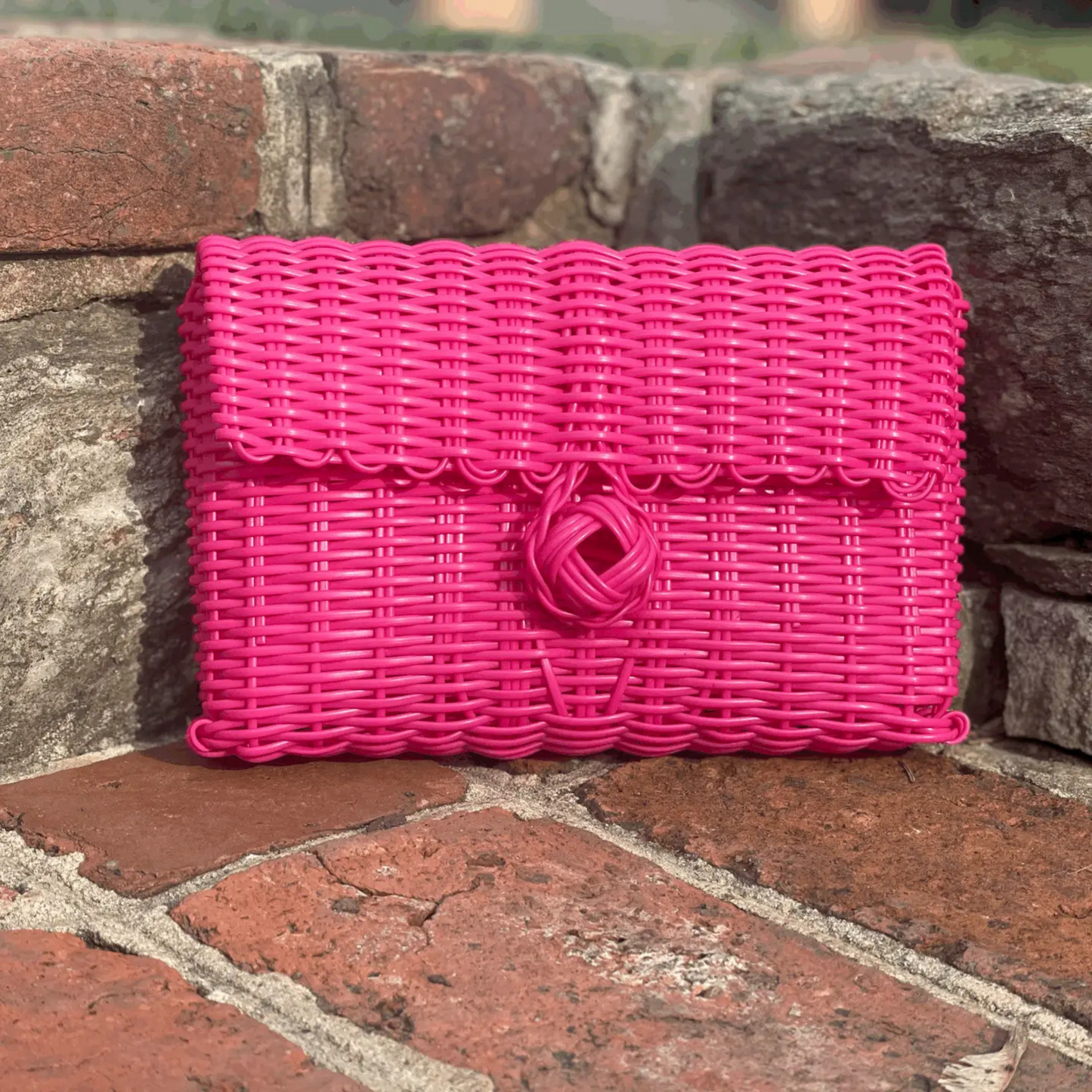 the lilley line clutch, hot pink the lilley line clutch, resort wear accessories, boutique style, boutique accessory, made in el salvador