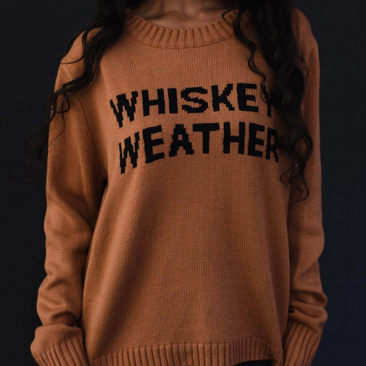 Whiskey Weather sweater, Whiskey graphic sweater, Whiskey weather fall sweater, Fall graphic sweater, Autumn sweater with graphic, Casual sweater with graphic print, Funny graphic sweater for women, Cozy whiskey sweater, "Whiskey Weather" sweater women, Graphic sweater with "Whiskey Weather"