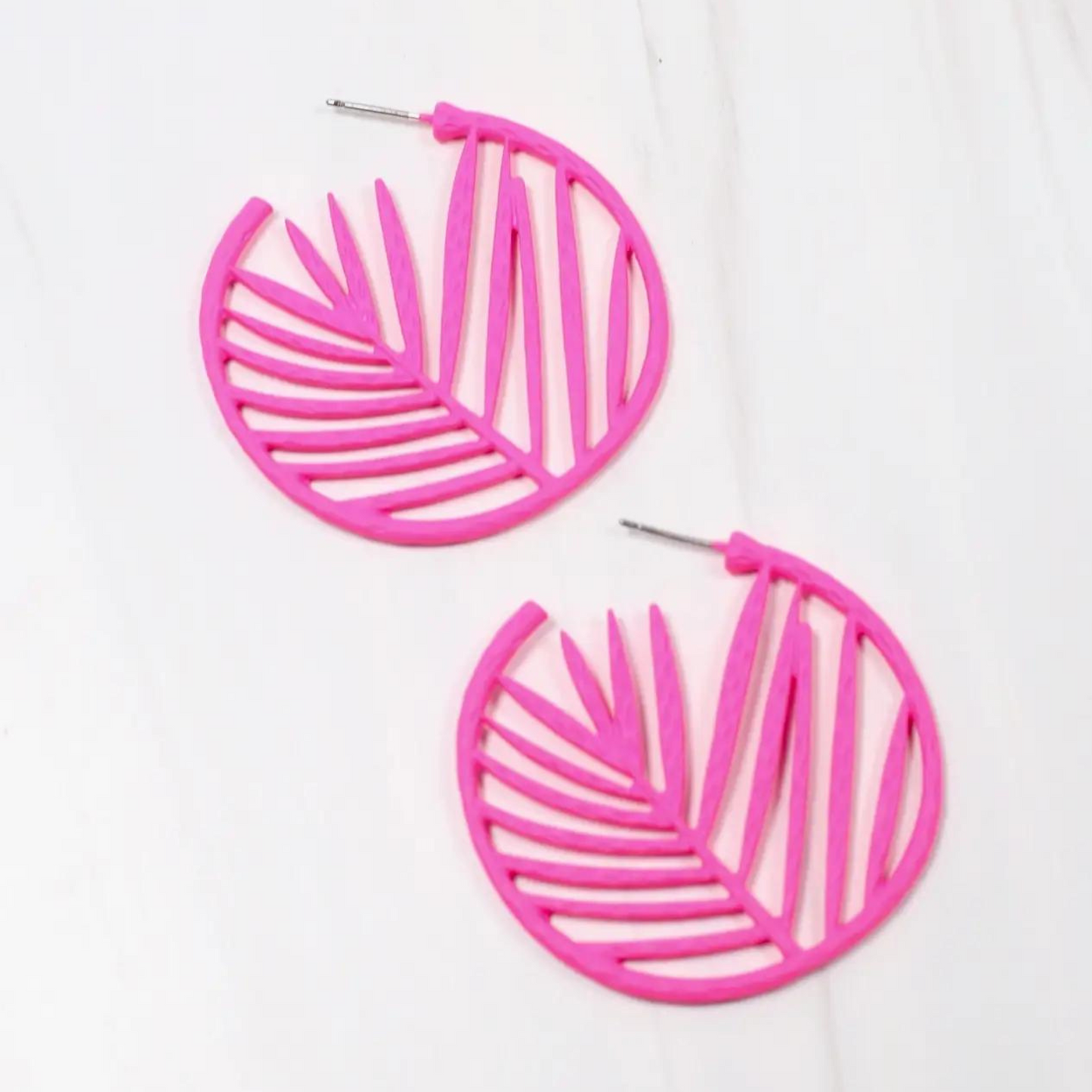 Tropical Cutout Hoop Earrings