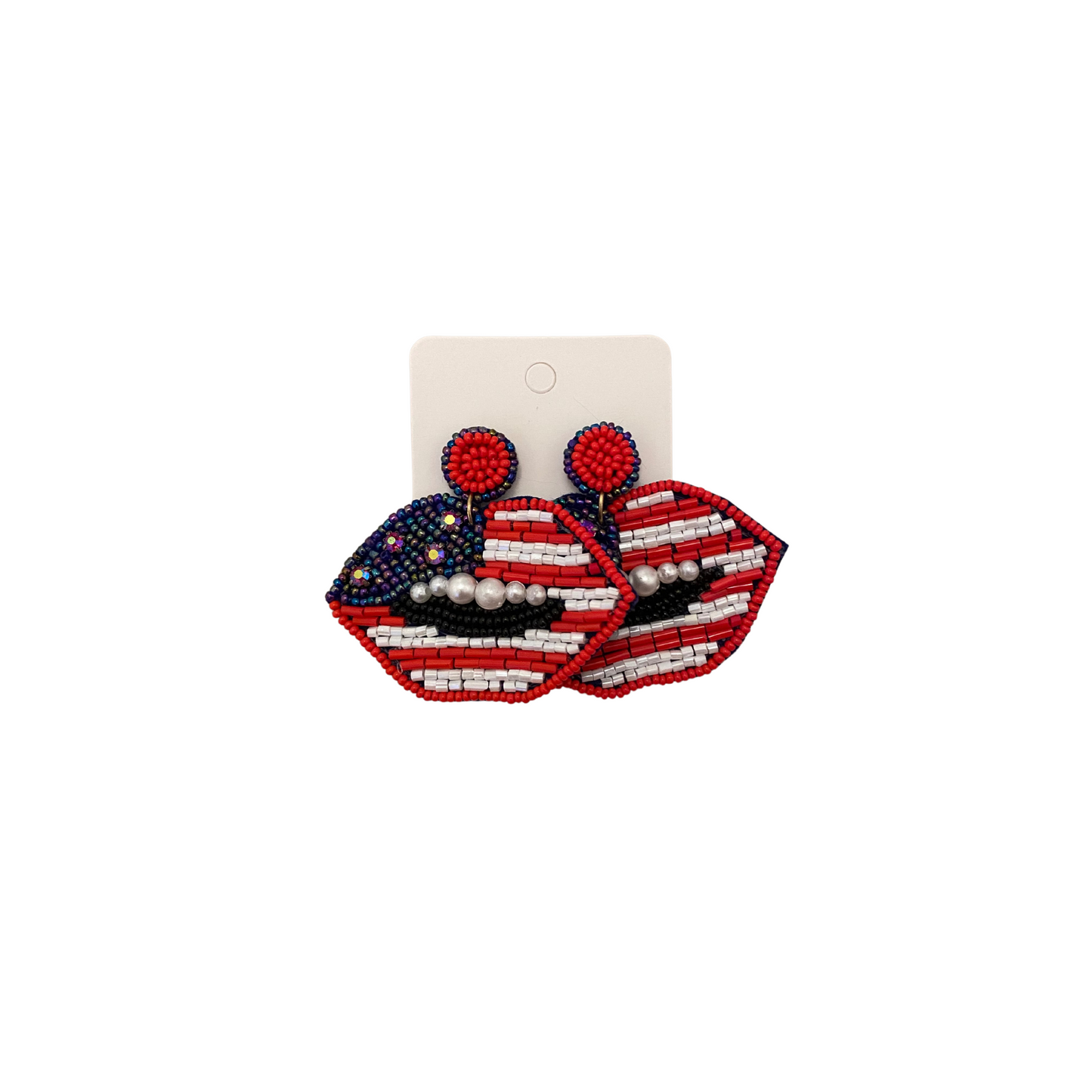 Beaded Earrings, Earrings, Patriotic