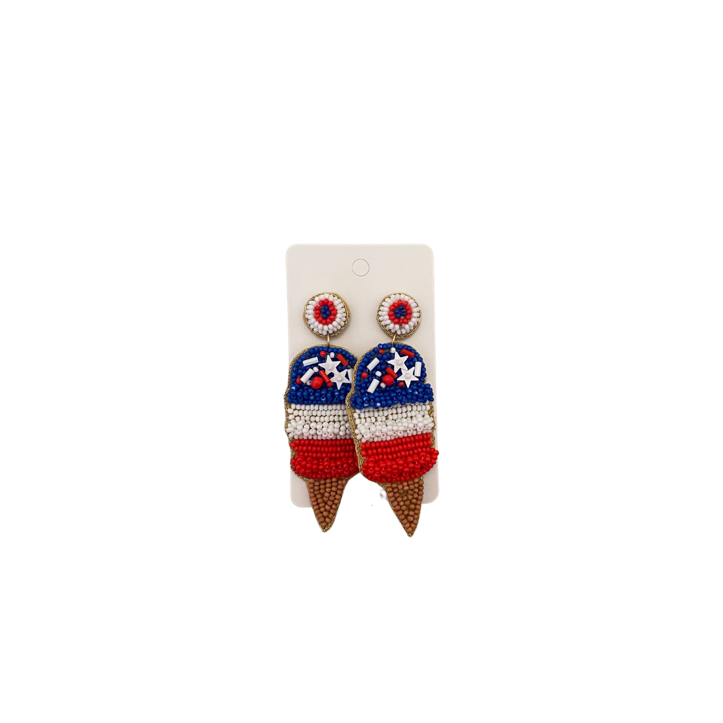 Beaded Earrings, Earrings, Patriotic
