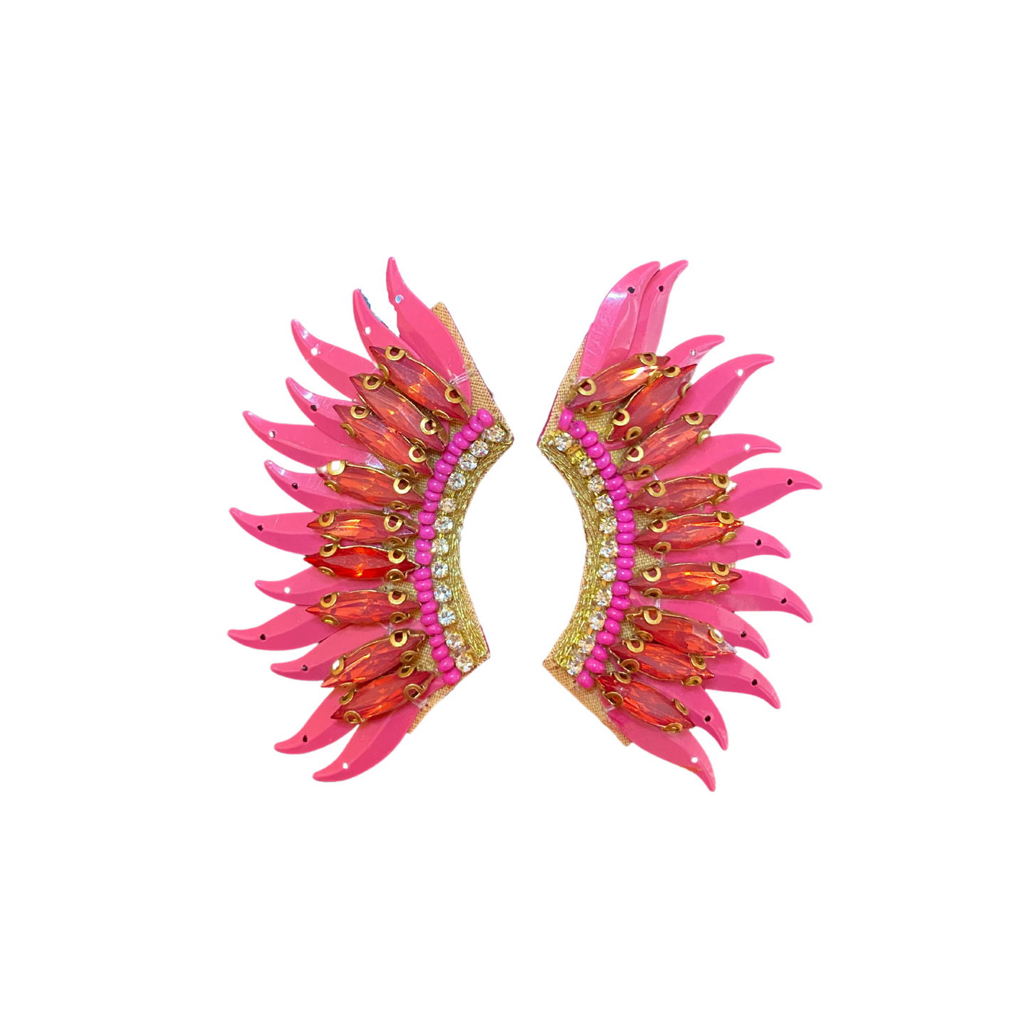 Bright Pink Wing Earrings, Wing Earrings, Earrings, Fashion Accessories, Accessories