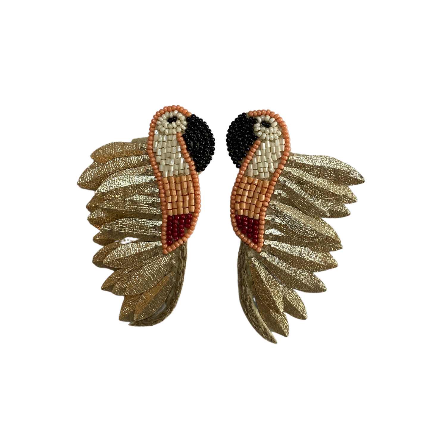 Peachy Parrot Earrings, Parrot Earrings, Beaded Earrings, Earrings, Vacation Accessory, Vacation Outfit, Beach Accessories, Pool Accessories, Accessories