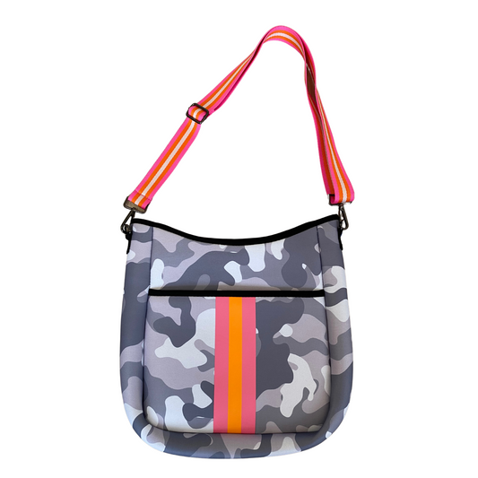 White Camo Neoprene Crossbody Bag, Neoprene Crossbody Bag, Crossbody Bag, Neoprene Bag, Bag, Neoprene Accessories, Accessories