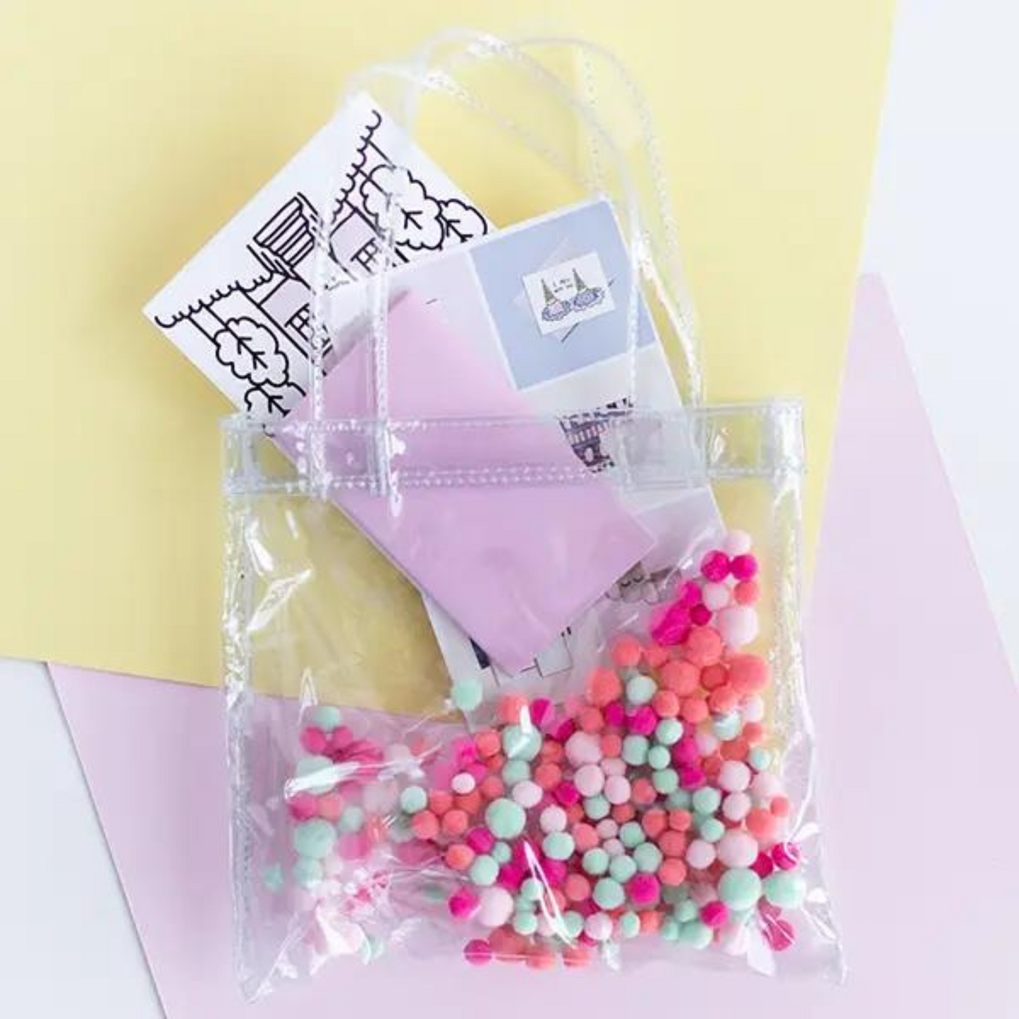 Small Pom Pom Tote, Pom Pom Tote, Kids Tote, Tote, Accessories