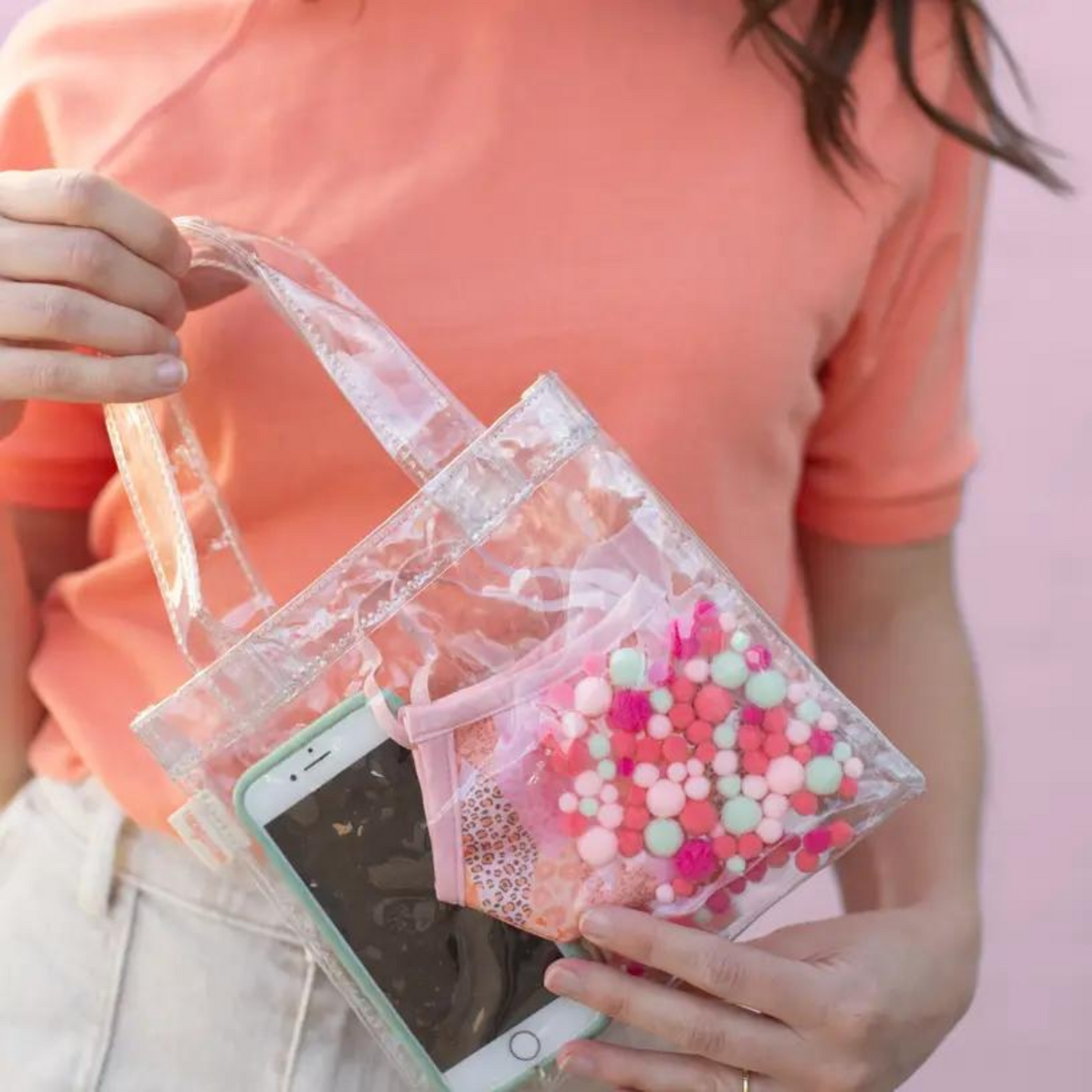 Small Pom Pom Tote, Pom Pom Tote, Kids Tote, Tote, Accessories