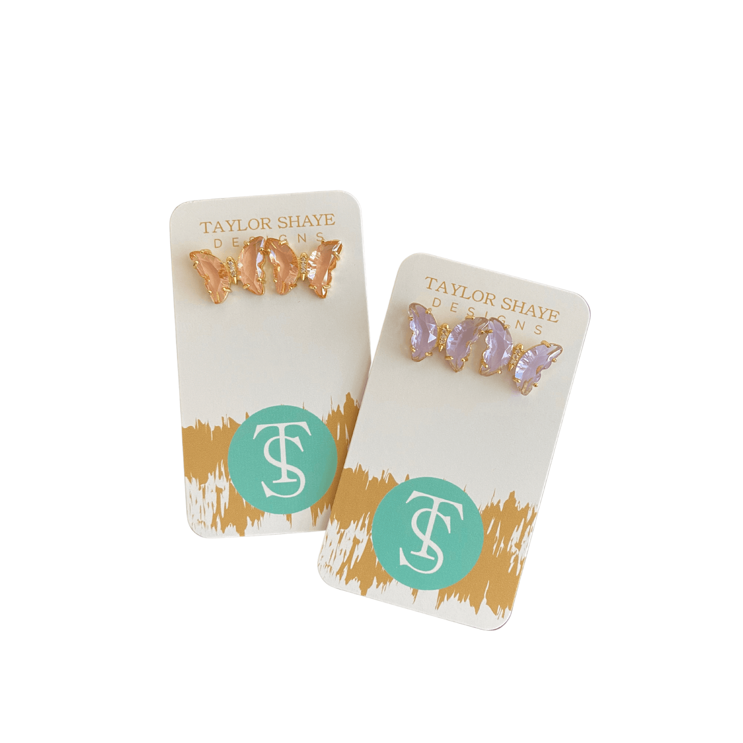 Pink and Lavender Crystal Butterfly Studs, Crystal Butterfly Studs, Butterfly Studs, Earrings, Accessories, Taylor Shaye