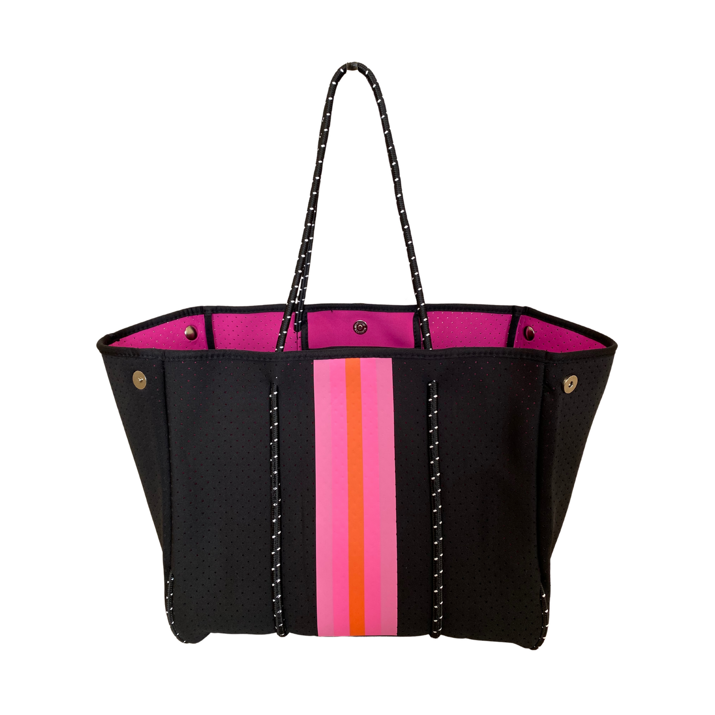Black and Pink Neoprene Tote Bag, Neoprene Tote Bag, Neoprene Tote, Neoprene Bag, Travel Bag, Beach Tote, Beach Bag, Bag, Neoprene Accessories, Accessories