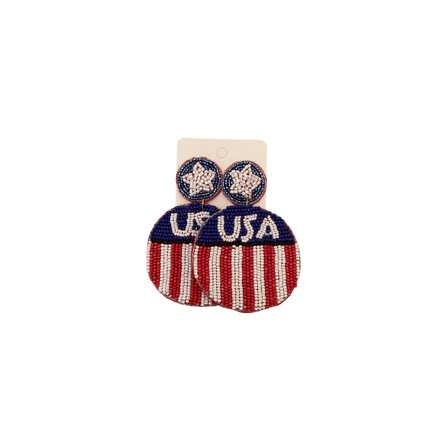 Beaded Earrings, Earrings, Patriotic