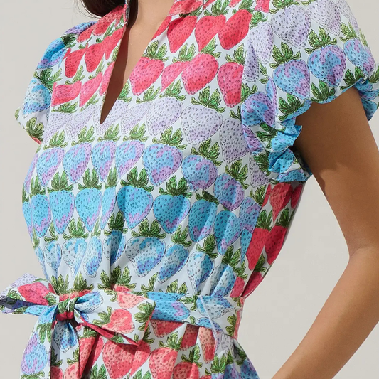 berry print mini dress, cotton shift mini dress, 100% cotton summer dress, women’s boutique mini dress, brunch outfit dress, lightweight cotton dress women, summer event mini dress