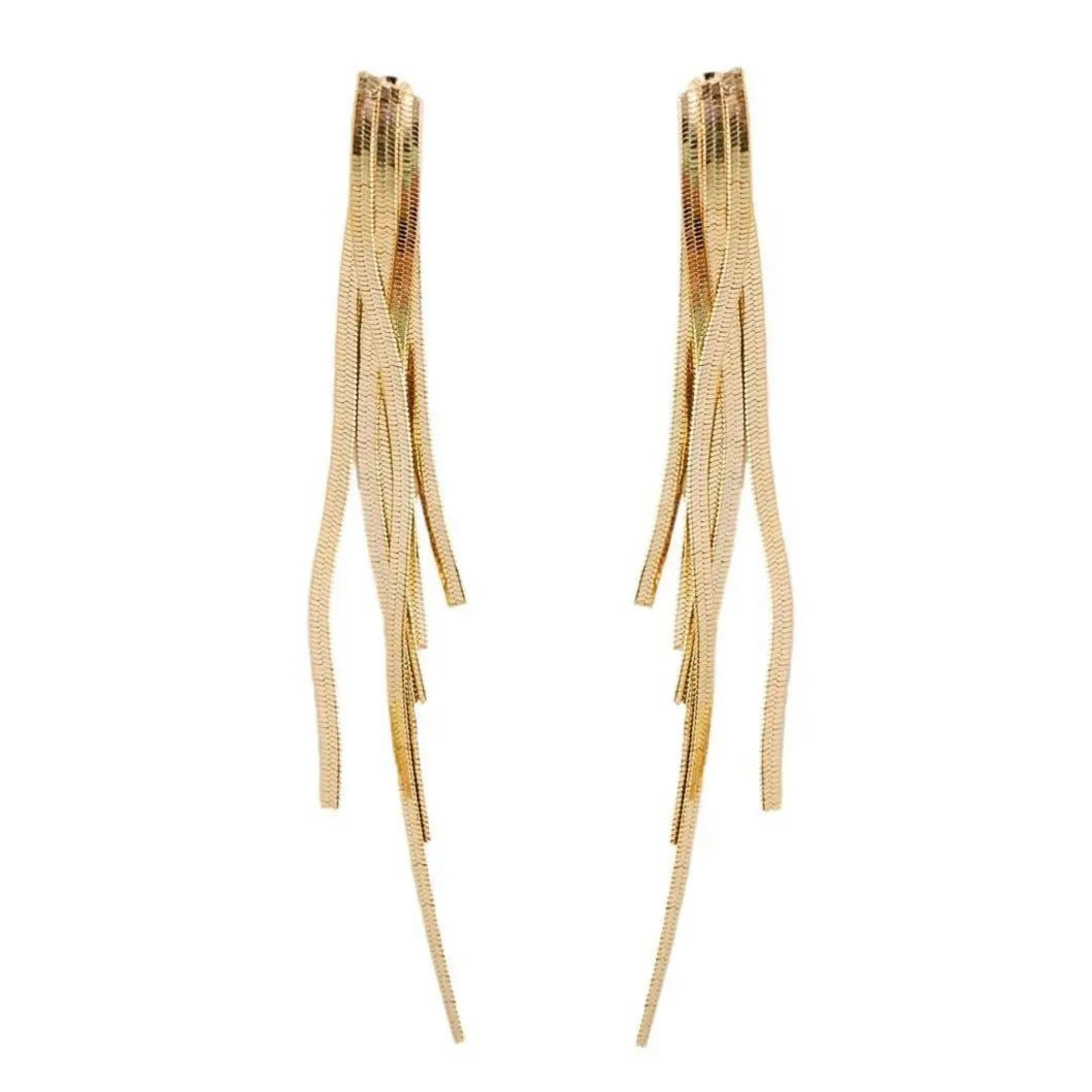 Skinny Gold Cascading Tassel Earrings, Tassel Earrings, Holiday Earrings, Earrings