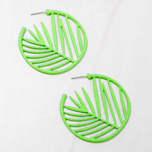 Tropical Cutout Hoop Earrings