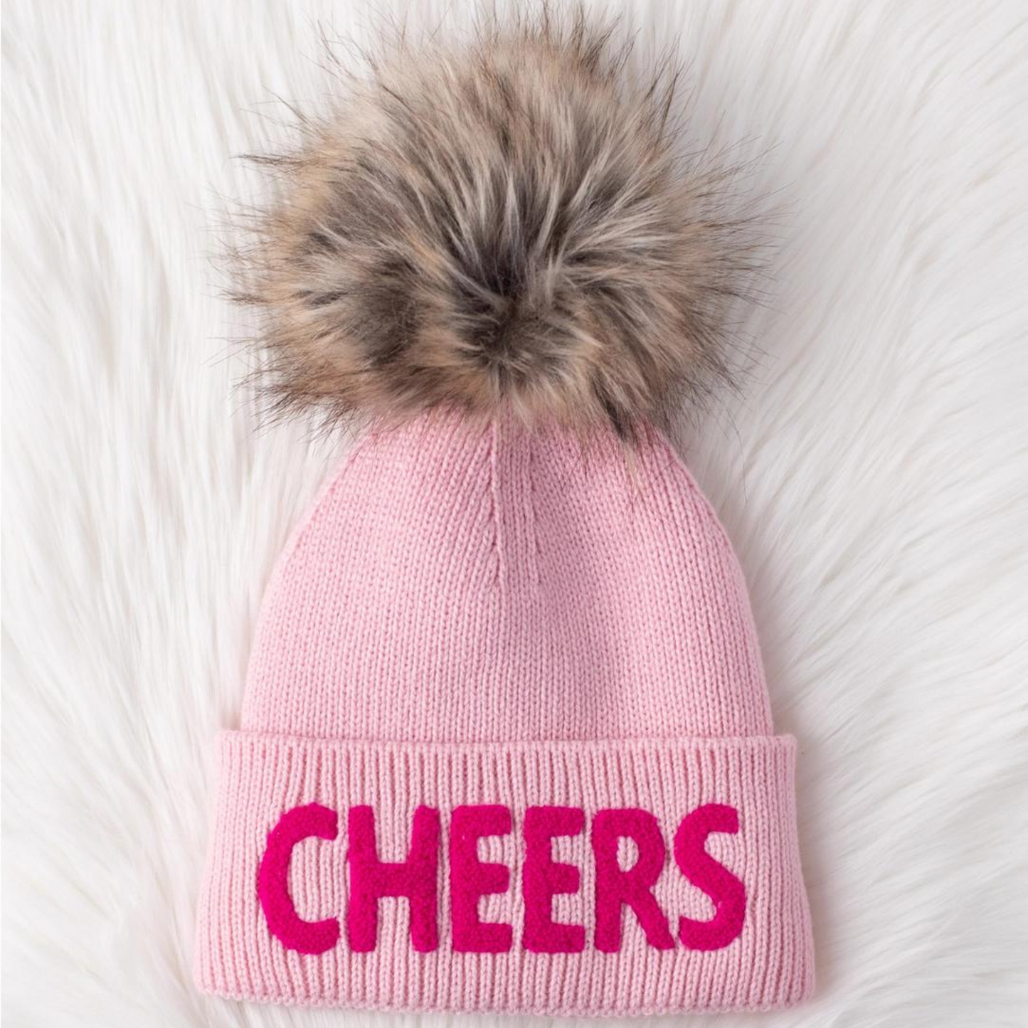 Cheers Pink Pom Hat, pink pom hat, pom hat, cheers hat, hat