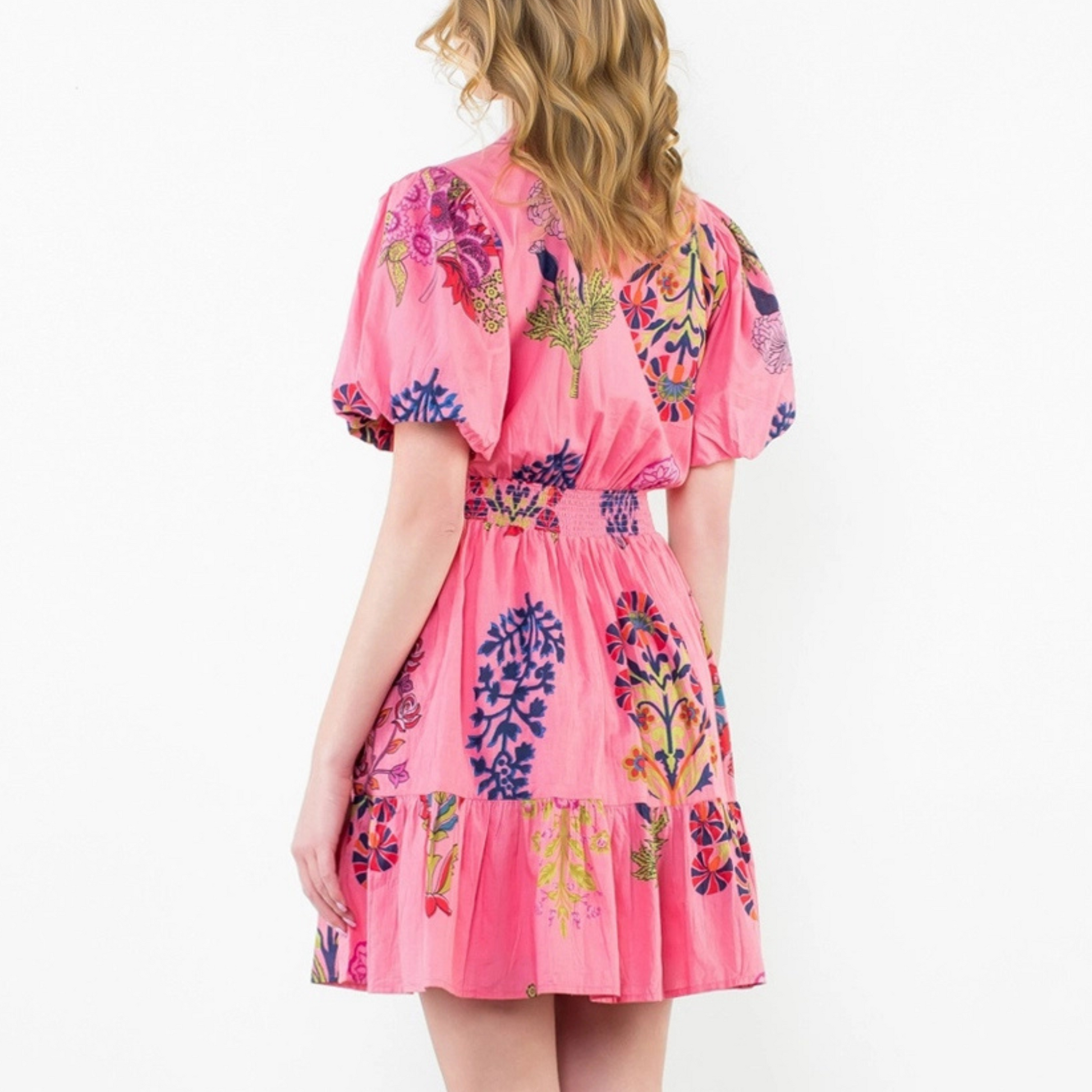 THML floral smocked waist puff sleeve dress, THML floral puff sleeve dress, floral smocked waist puff sleeve dress, floral smocked waist dress, floral puff sleeve dress, THML fashion, summer dress, dress