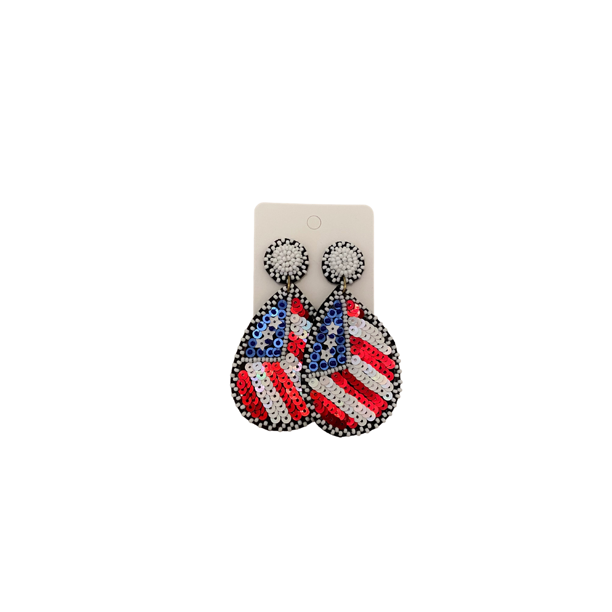 Beaded Earrings, Earrings, Patriotic