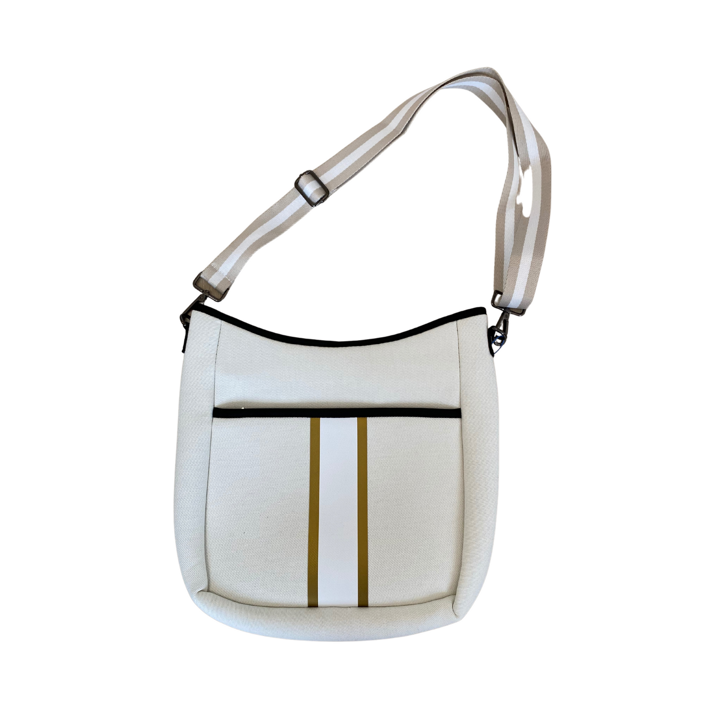 Canvas and Gold Neoprene Crossbody Bag, Neoprene Crossbody Bag, Crossbody Bag, Neoprene Bag, Bag, Neoprene Accessories, Accessories