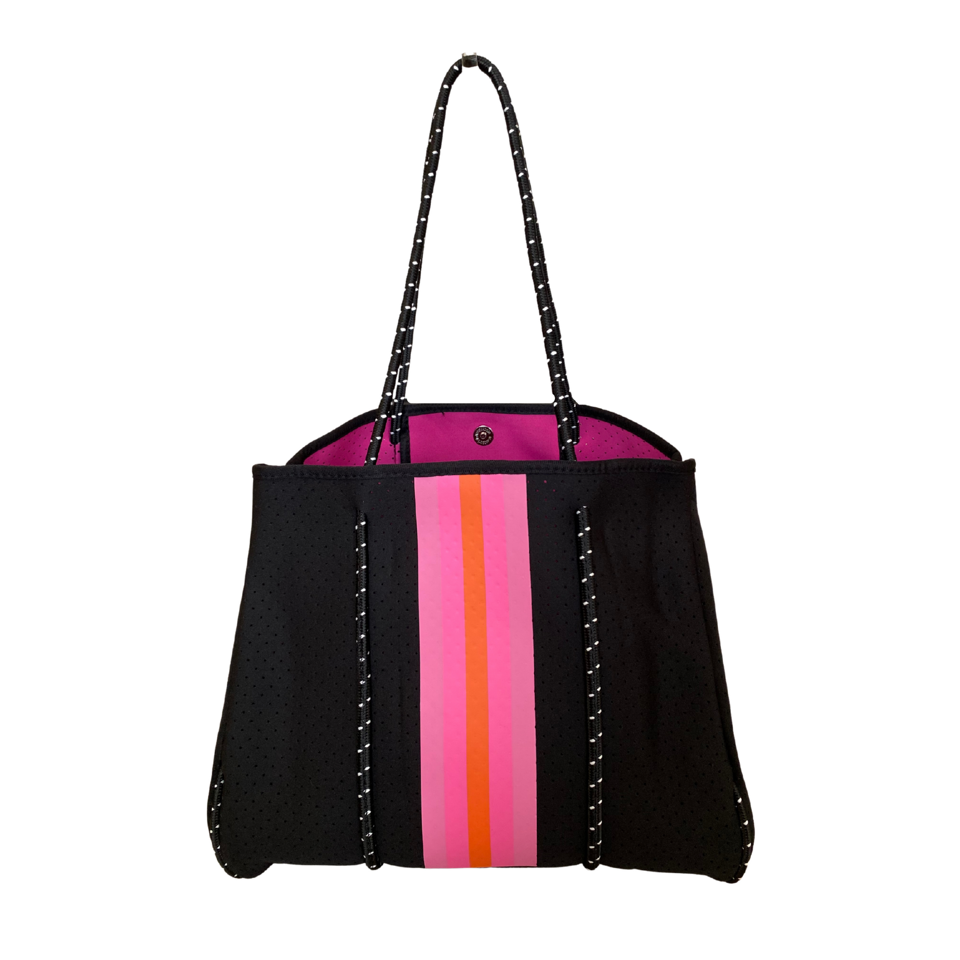 Black and Pink Neoprene Tote Bag, Neoprene Tote Bag, Neoprene Tote, Neoprene Bag, Travel Bag, Beach Tote, Beach Bag, Bag, Neoprene Accessories, Accessories