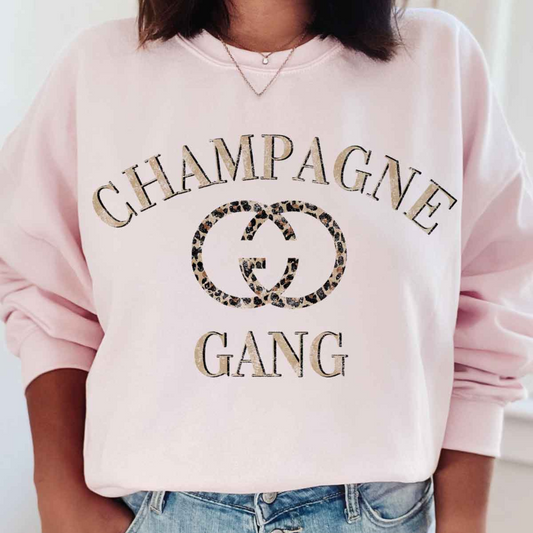 Champagne Gang Sweatshirt, Champagne Gang, Champagne Sweatshirt, Pink Sweatshirt, Sweatshirt