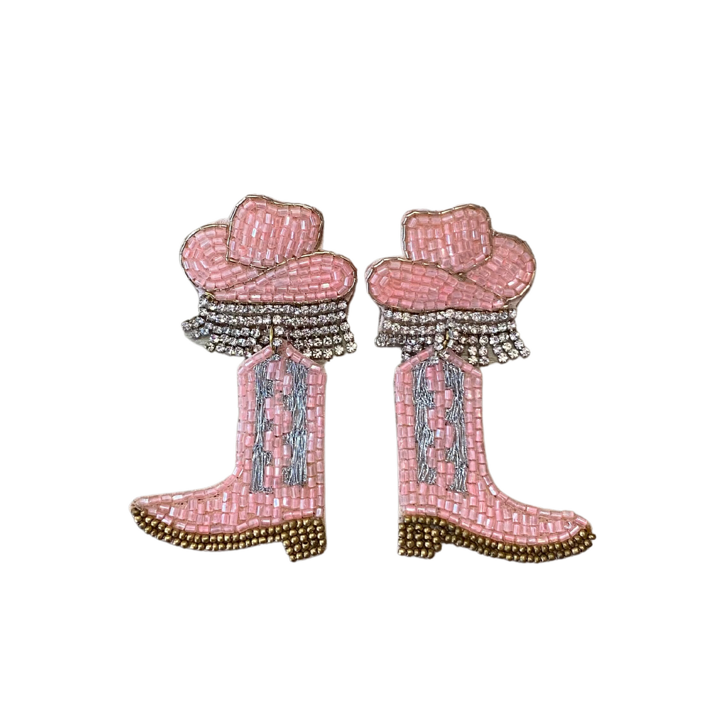 Pink Hat and Boots Earrings