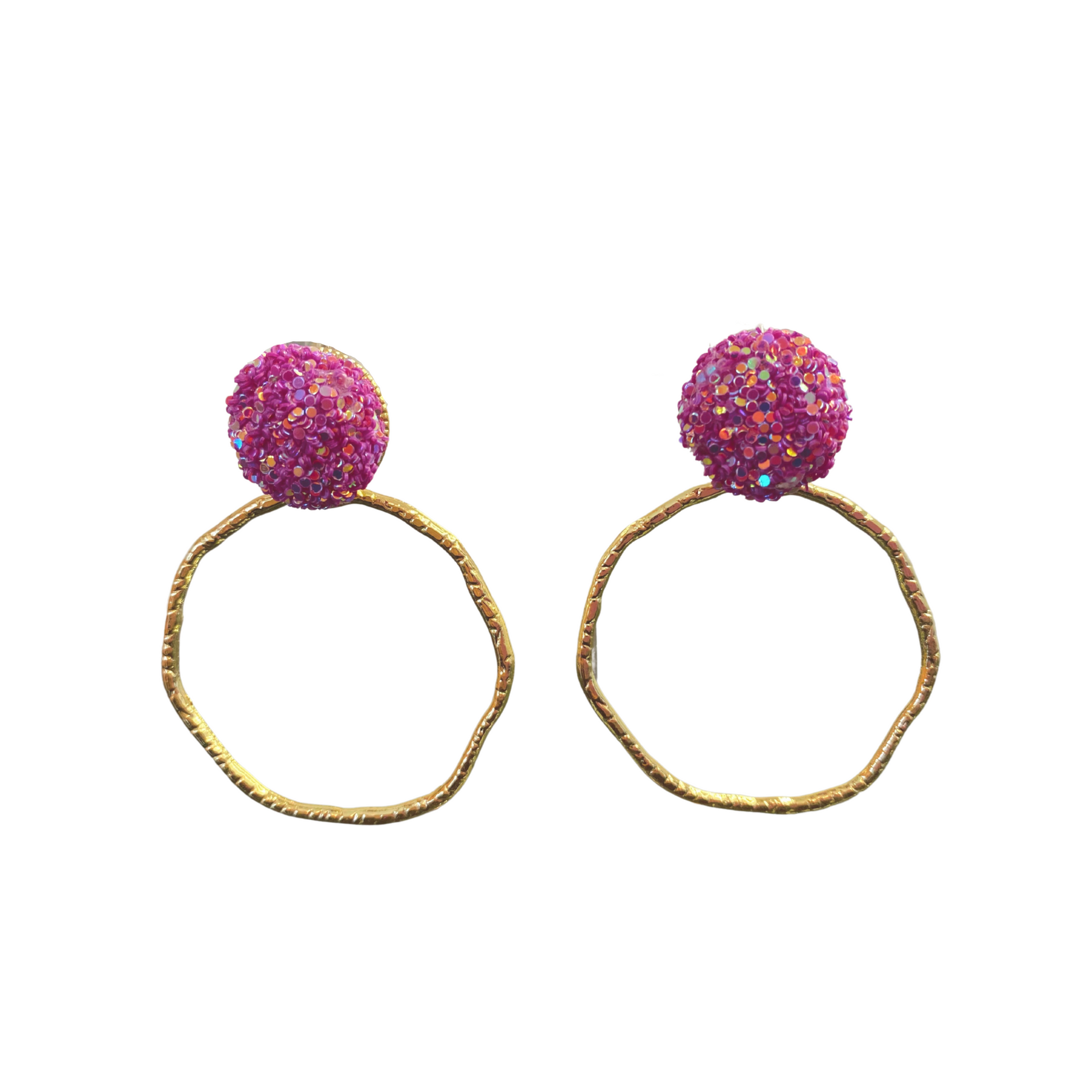 Pink Glitter Top Hoops, Pink Glitter Hoops, Hoops, Earrings, Accessories, Taylor Shaye